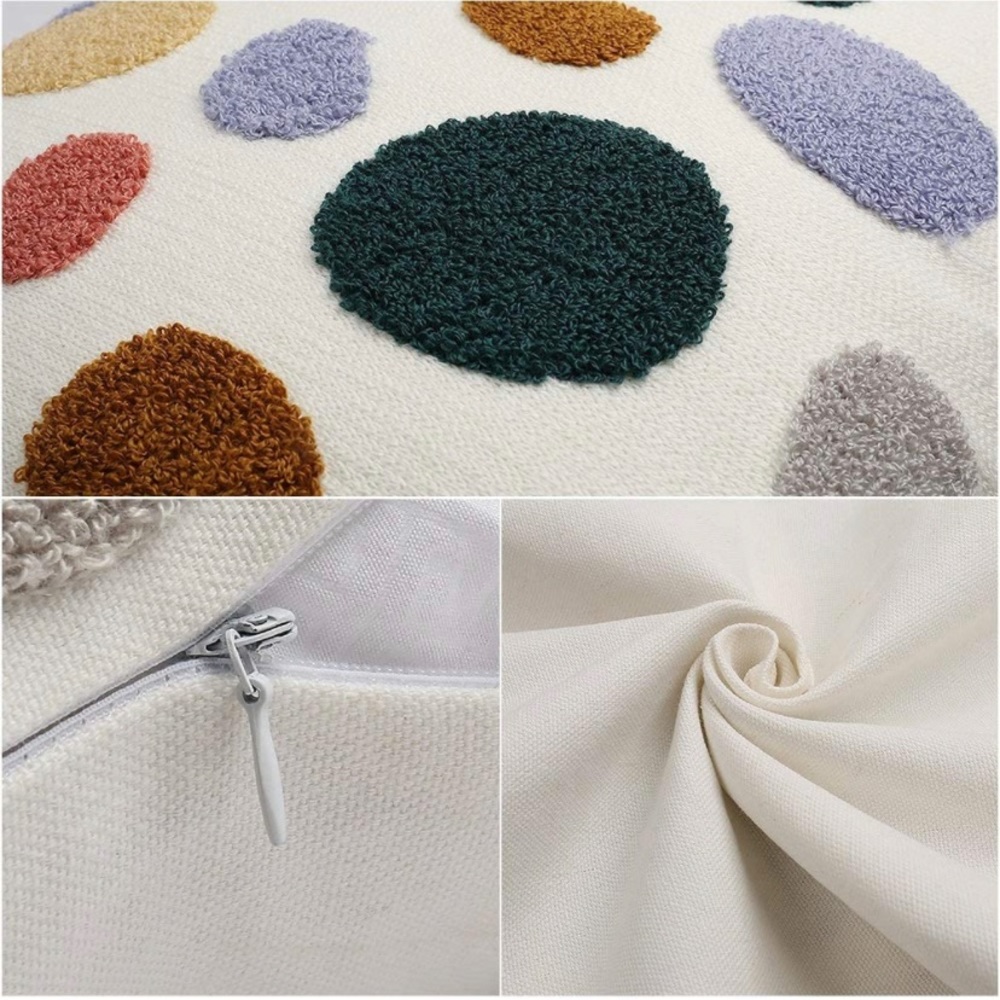 Luxury Home | Boho Chic Needlepoint Color Palette Woven Throw Pillow Cover - Picture 5 of 7